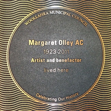 Plaque for Margaret Olley