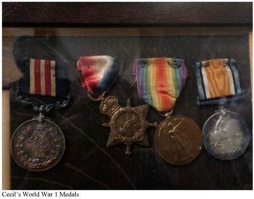 Cecil's World War I Medals