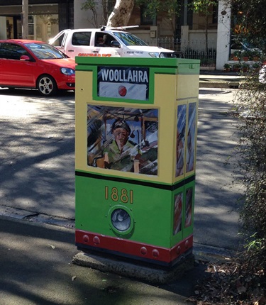 Stephen Evans' 'Woollahra Tram'. Queen Street/Ocean Steet, Woollahra.