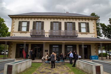 Guests at Redleaf for the unveiling of a plaque to commemorate the career of merchant Frederic Lassetter, who lived there from 1889 to 1911