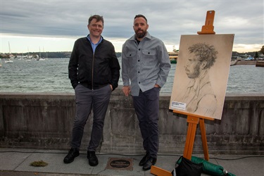 L-R: historian Dr Paul Irish, Director Coast History and Heritage, with guest speaker Michael Ingrey, La Perouse Local Aboriginal Land Council