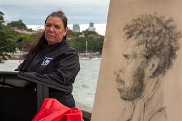 Aunty Lola Ryan, La Perouse Local Aboriginal Land Council, delivering a Welcome to Country