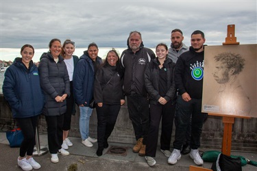 L-R: Jade Goode, Sally Walker, Kirsty Beller, Stacey Foster, Aunty Lola Ryan, Uncle David Ingrey, Tristan Simms, Michael Ingrey, Quaiden Williams-Riley