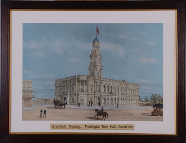 (1) Architect's drawing, Paddington Town Hall