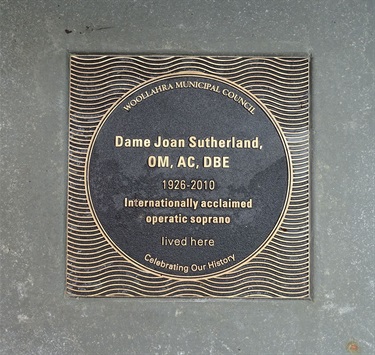 Bronze plaque to commemorate the life and career of Dame Joan Sutherland