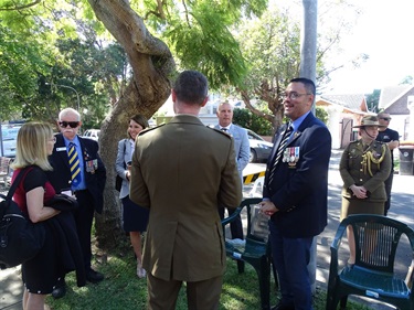 Guests at the plaque unveiling for E A ‘Douglas’ Watson at 39 Etham Avenue