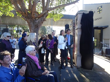 Guests at the plaque unveiling for The Beatles Concerts at the Sydney Stadium in June 1964