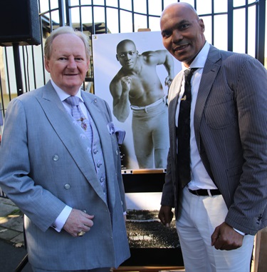 Plaque unveiling - World Heavyweight Championship title fight 1908 - Woollahra Mayor Clr Peter Cavanagh with James White, guest speaker