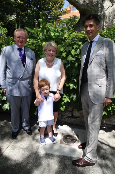 Mayor of Woollahra Peter M Cavanagh, Clr Anthony Marano, Susan Diver OAM and grandson
