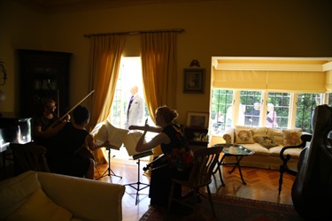 Musicians from the Sydney Symphony Orchestra and the Mayor of Woollahra Peter M Cavanagh