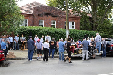 Guests outside his former home at 186 Glenmore Road, Paddington