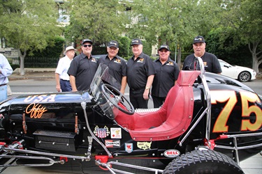 Speedcar enthusiasts at the event to honour Jeffery Freeman