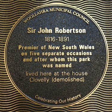Plaque for John Robertson