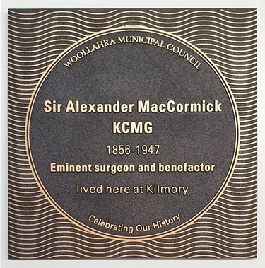 Bronze plaque of Sir Alexander MacCormick