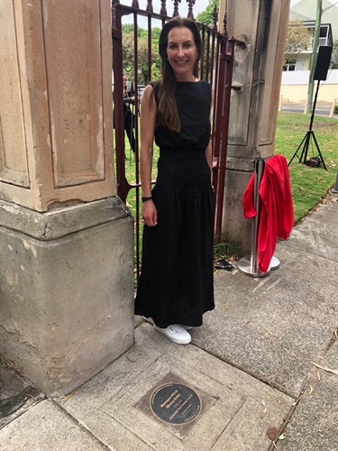 Councillor Susan Wynne, Mayor of Woollahra, with the newly unveiled plaque