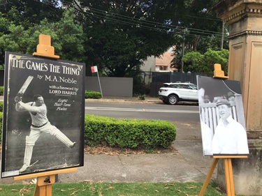 foam boards displaying the dust jacket of Noble's book