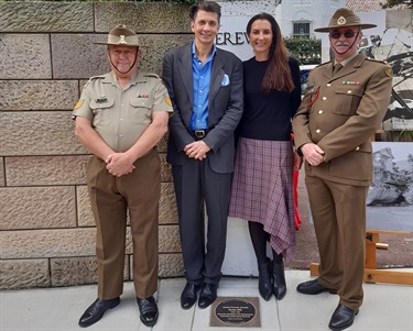 Peter Ryan, Victoria Barracks, Councillor Anthony Marano, Mayor Cllr Susan Wynne, Guest, Victoria Barracks