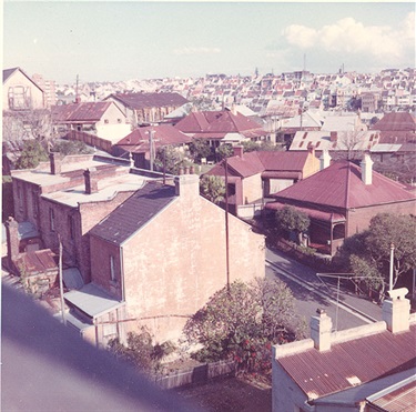 From an album of coloured photographs of Edgecliff dating from the mid 1960s - much of this area was extensively redeveloped during the 1970s with the construction of the Edgecliff Centre and the Edgecliff Interchange. Woollahra Libraries Digital Archive PF004610e.