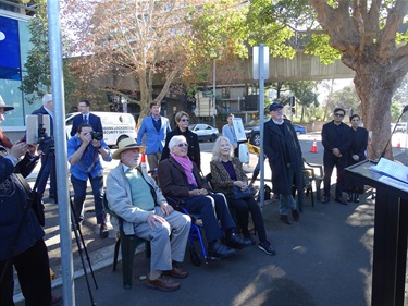 Guests at the plaque unveiling