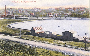Postcard of boatsheds