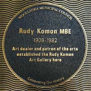 (1) Plaque for Rudy Komon