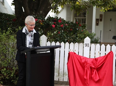 Emeritus Professor Anne Boyd, speaking at the unveiling