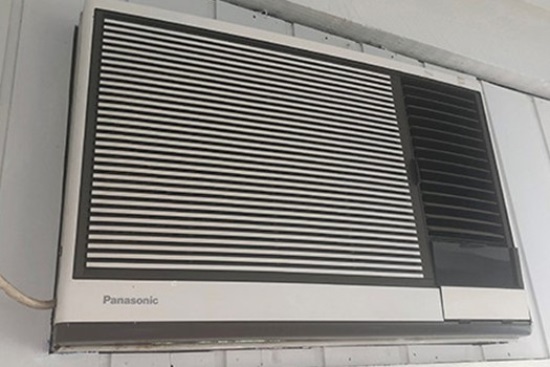 Old air conditioner in wall