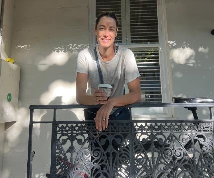 Resident on Paddington terrace verandah