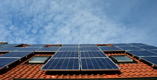 Solar panels on roof