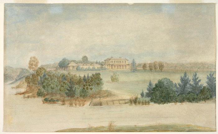 Painting of the view over vineyards, Parramatta