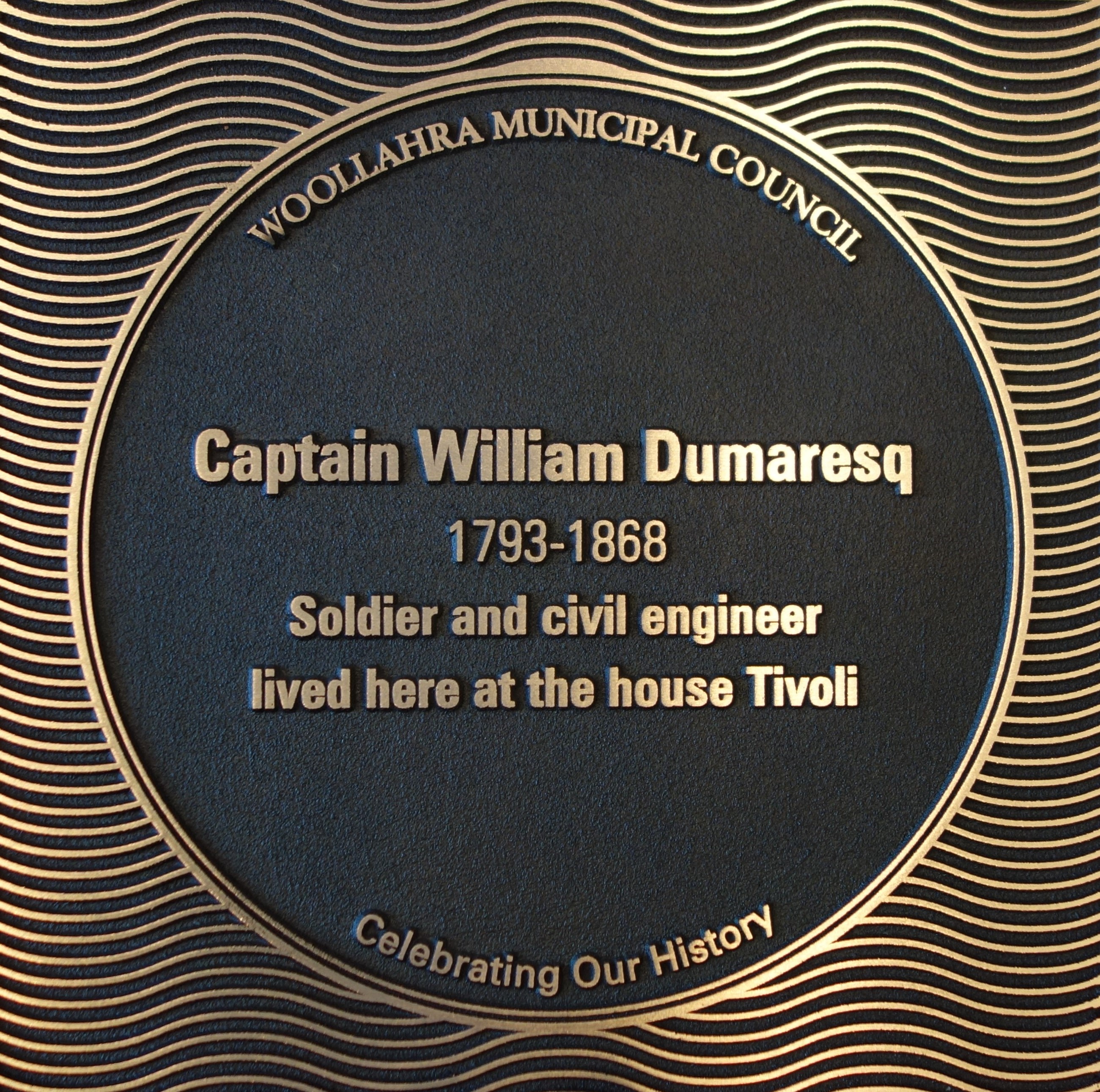 Captain William John Dumaresq plaque