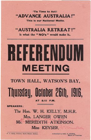 Flyer for meeting to discuss conscription