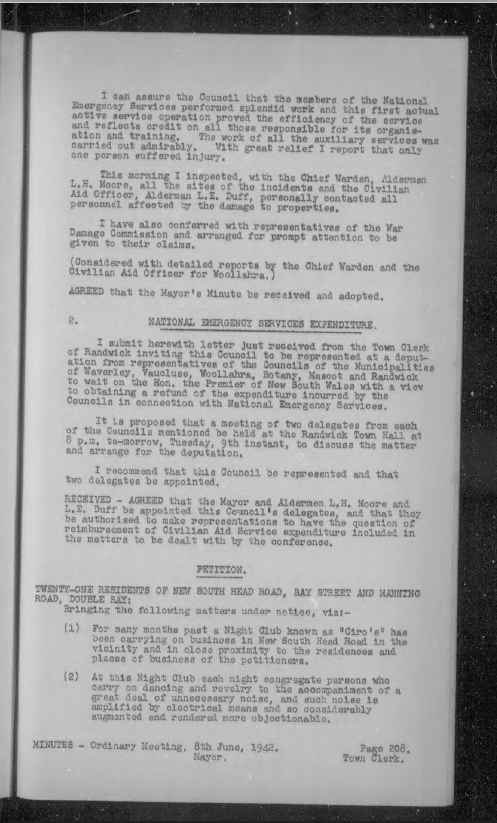 Council minutes 8, June 1942 continued