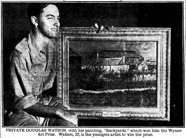 Article showing Private Watson with painting