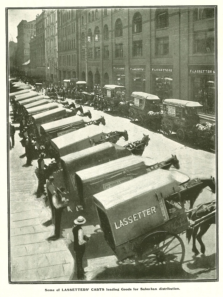 Lassetters horse drawn delivery carts