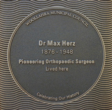 Dr Max Herz plaque