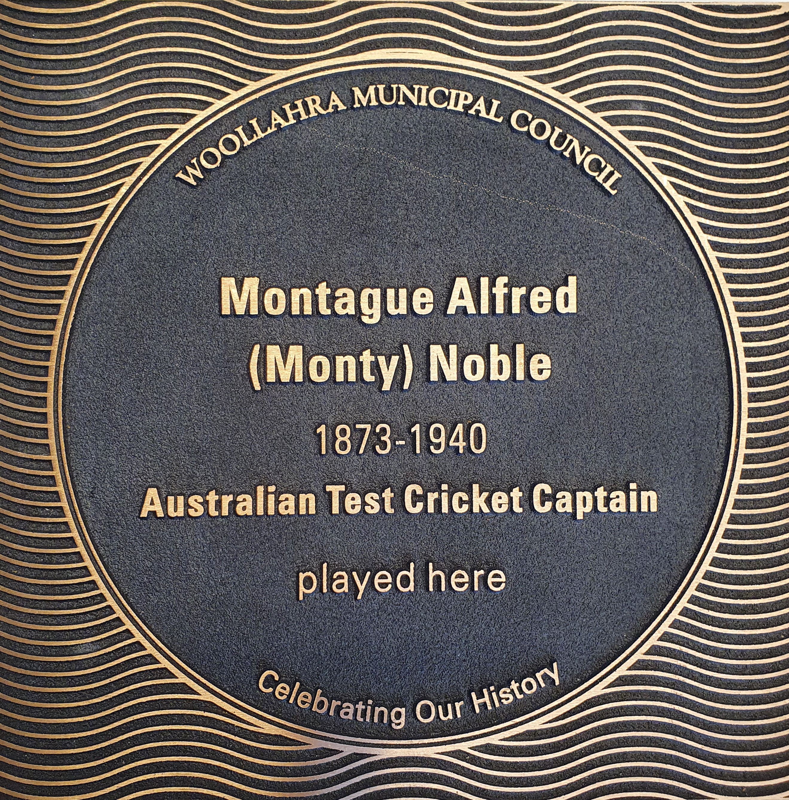 Montague Alfred (Monty) Noble plaque