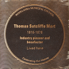 Thomas Sutcliffe Mort plaque
