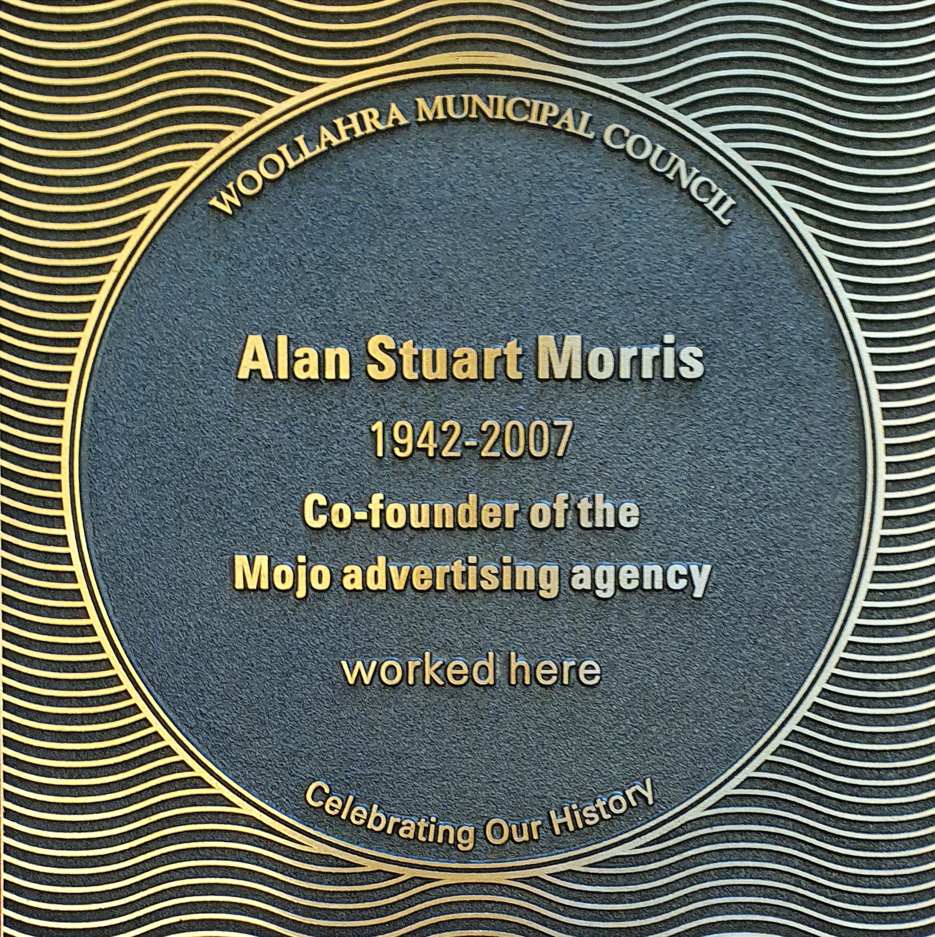 Alan Stuart Morris plaque