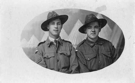 Portrait of two AIF enlistees