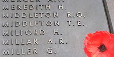 Middleton name on plaque