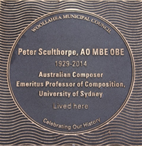 Peter Sculthorpe plaque