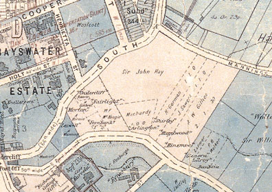 Portion of the municipal map of Woollahra, showing Sir John Hay’s garden in Edgecliff, 1889