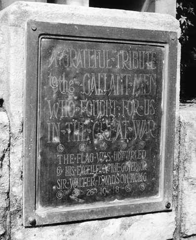 Vaucluse War Memorial plaque