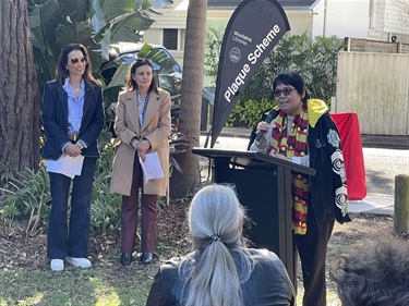 Aunty Maxine Ryan (La Perouse Local Aboriginal Land Council) delivering the Welcome to Country.