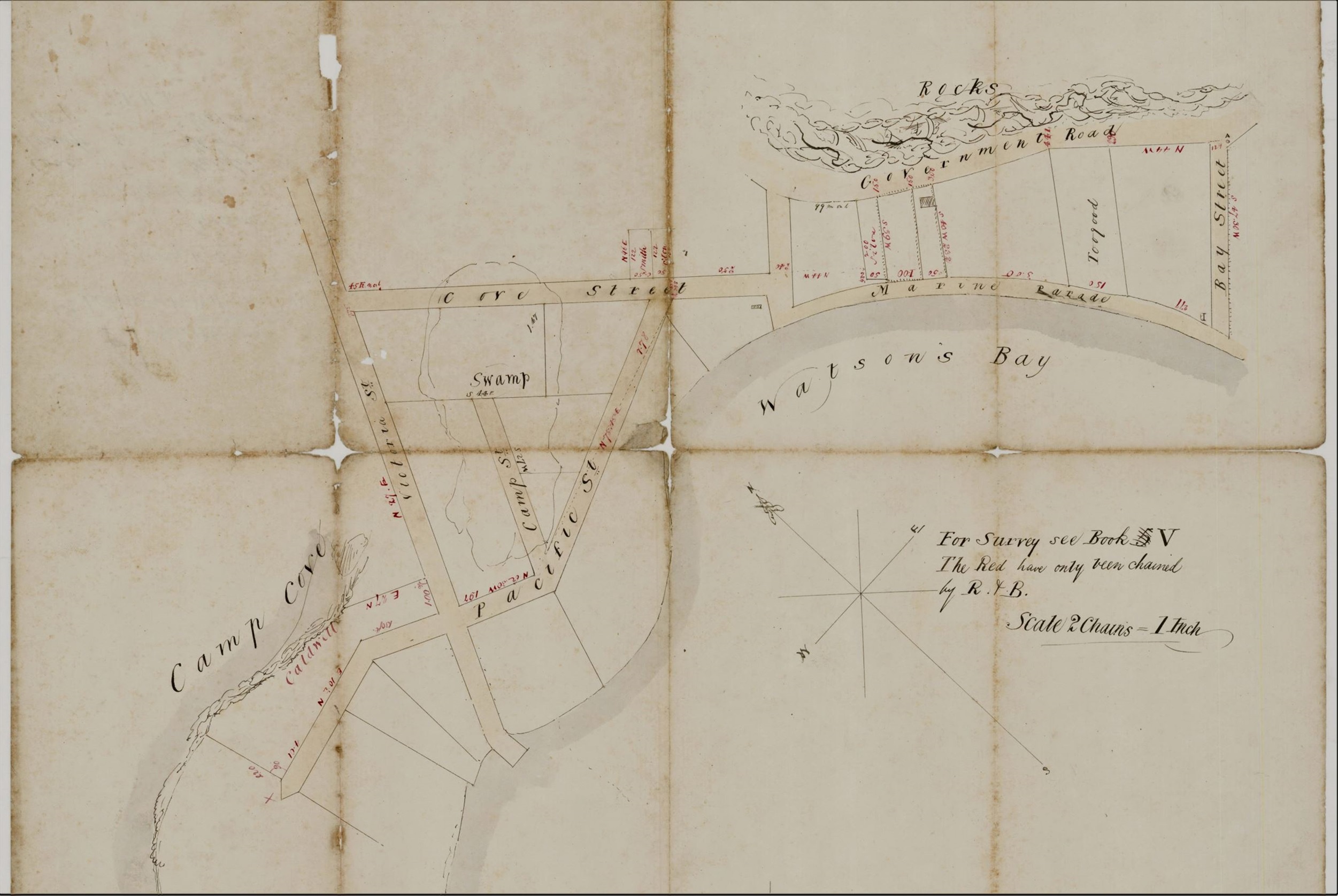 [Sketch plan of Watsons Bay area] - Pacific St, Camp St, Cove St, Victoria St, Bay St, Government Rd, Marine Parade. SLNSW Z/SP/W5/2. FL9127178 