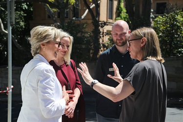 Gabrielle Gollan with representatives of Sancta Sophia College