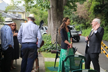 Guests at the plaque unveiling for Sir Mungo William MacCallum KCMG at 11 Wyuna Road, Point Piper.