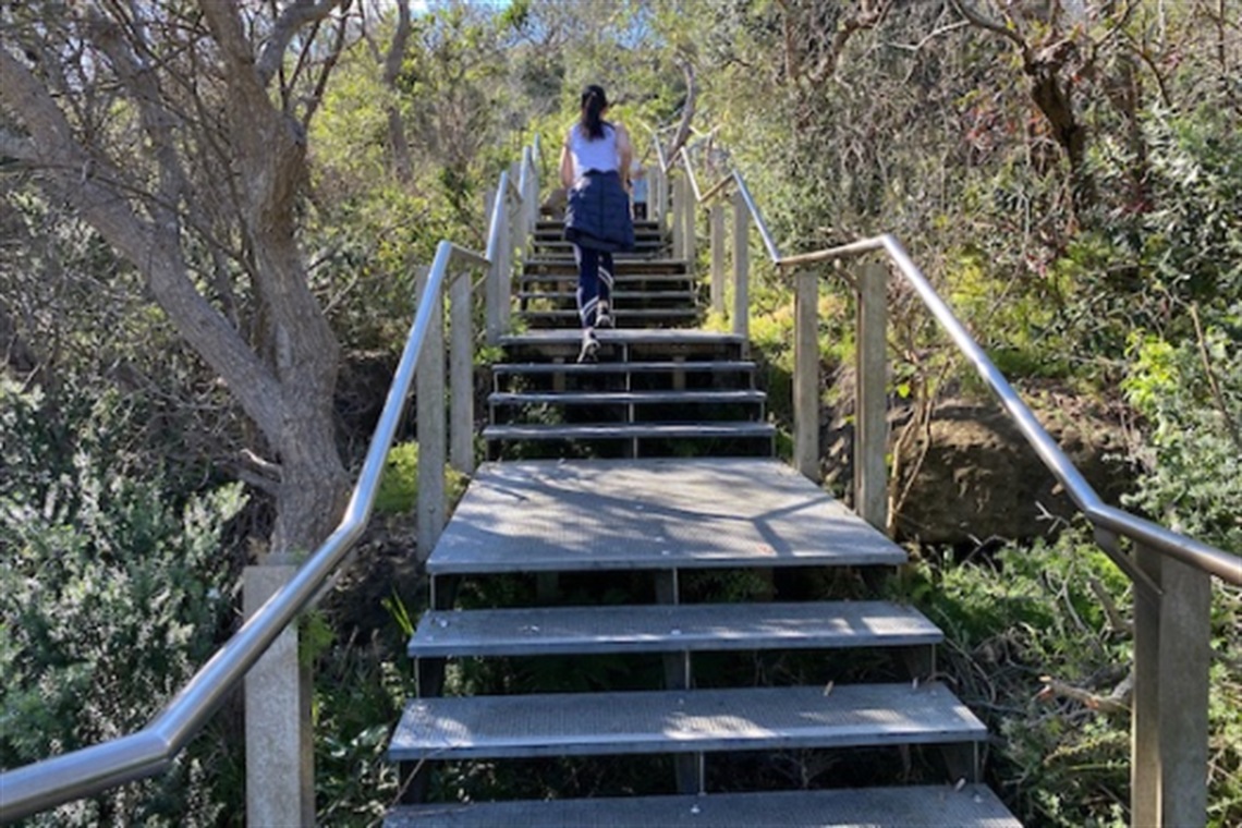 Stepping it up at the Gap Bluff, Watsons Bay