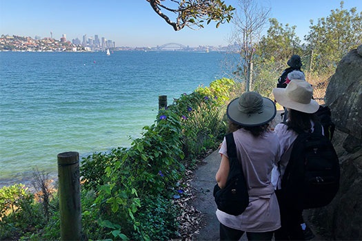 People walking on the Hermitage Foreshore Walk